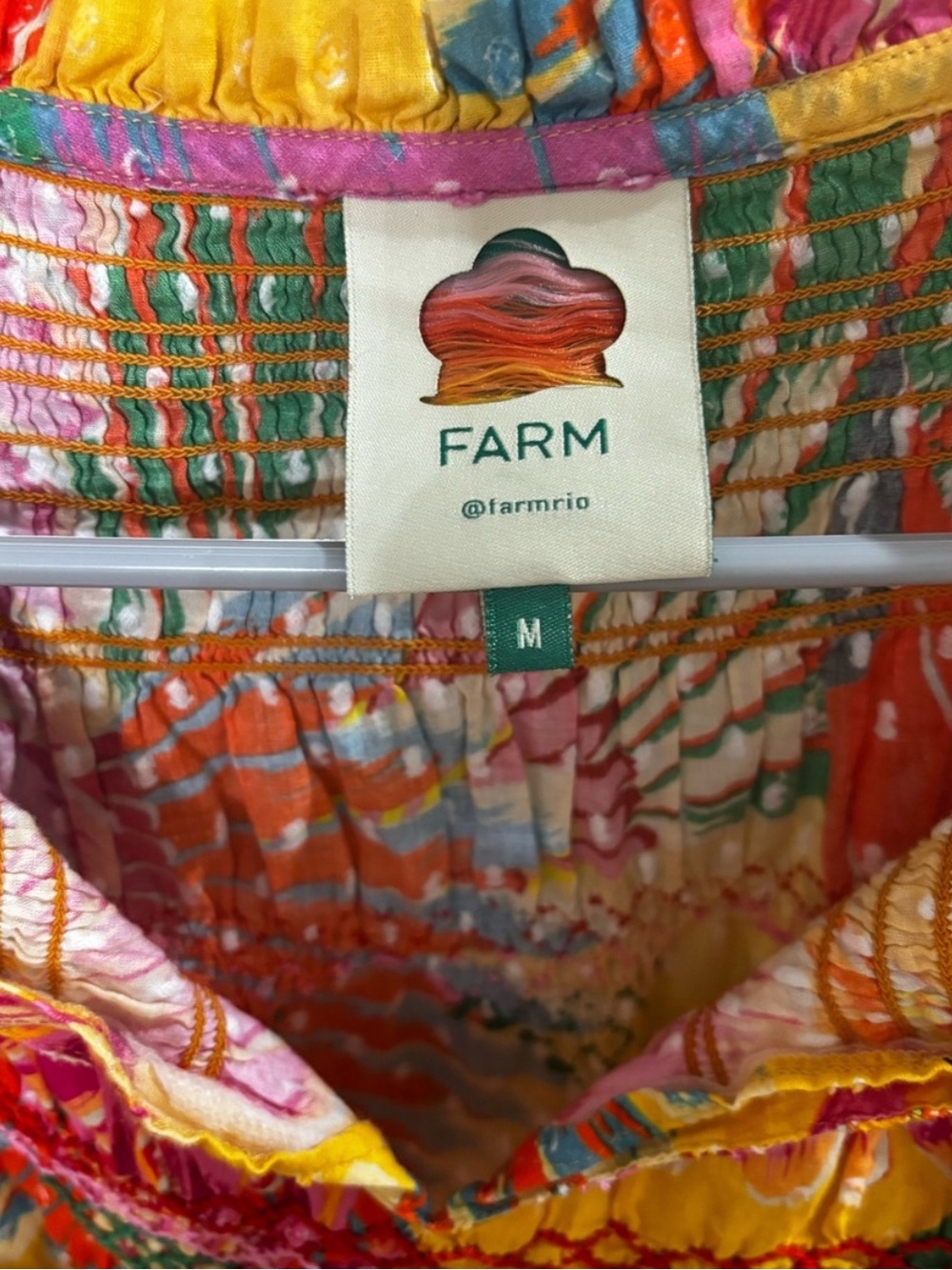 Farm Rio Boho Smocked Crop Top - Multicolor - Picture 3 of 7